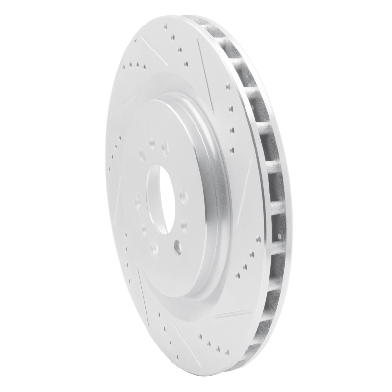 Cadillac STS Brake Rotor (1) - Rear Right - R1 Concepts - Drilled & Slotted - Silver - `04-`11